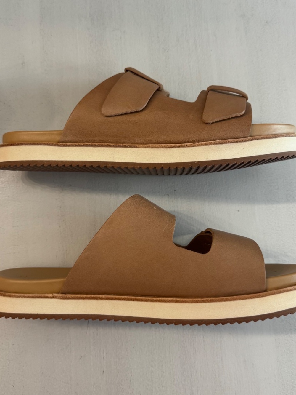 Nisolo Ella Go-To Flatform Slide Women's Almond Leather Sandals Sz 9 NIB - Picture 11 of 14